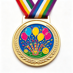 Venta Directa de Fábrica, Medalla de Carnaval Milagrosa Personalizada con Logotipo de Corredor, Acabado en Oro Esmaltado Metálico Barato - Product Image 3