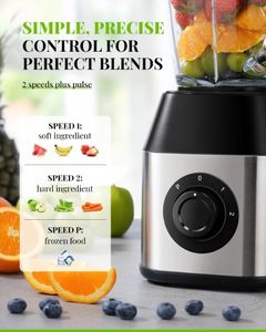 单杯厨房搅拌器奶昔研磨搅拌1.5L容量不锈钢刀片西班牙语说明 - Product Image 5