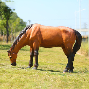Đồ Trang Trí Động Vật Lớn Kích Thước Cuộc Sống Đồng Ngựa Điêu Khắc Sợi Thủy Tinh Nhựa Ngựa Tượng Cho Công Viên Trang Trí - Product Image 3