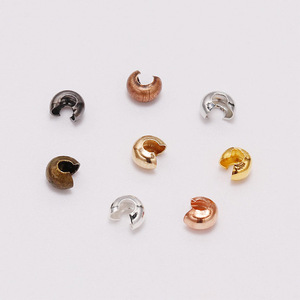 Half Moon <b>Copper</b> Jewelry Buckles 18K Gold Plated For <b>Bracelet</b> Making Spacer Beads Open Clasp Components - Product Image 1