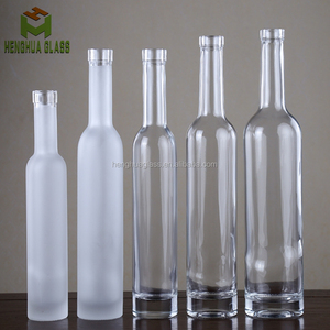 Bouteilles de <span class=keywords><strong>vin</strong></span>, rhum, liqueur, vodka, spiritueux, liquides, vides, de luxe, rondes, en verre Super Flint transparent, 200 ml, 375 ml, 500 ml, 750 ml, avec bouchon - Product Image 1