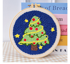 Noël poinçon aiguille broderie artisanat Kit démarreur enfileur tissu broderie cerceau pour adultes enfants point de croix fil tapis poinçon - Product Image 4
