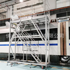 <b>Aluminum</b> Alloy <b>Work</b> <b>Platform</b> For Subway Train Maintenance Fixed Height 500kg Load Capacity Industrial Use - Product Image 1
