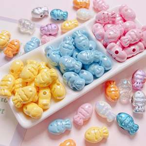 Cute Cream Jelly Beans Mini Fish Straight Hole <b>Beaded</b> DIY Bracelet Accessories Material Acrylic <b>Beads</b> - Product Image 1