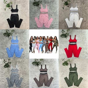 Conjunto Deportivo a Rayas para Mujer, Marca Famosa 2026, Sexy, para Yoga, con Espalda en V, Cintura Elástica, Color Negro, Talla Grande, Diseño Sin Costuras - Product Image 2