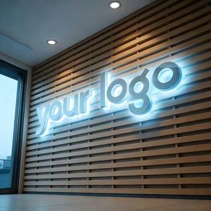 Custom 3D Backlit RGB Colorful Acrylic <b>Wall</b> Business Led <b>Logo</b> Signboard with Easy Installation Illuminated Letters Mall Signage - Product Image 3