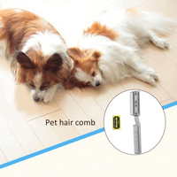 Rasoir à poils pour animaux de compagnie professionnel, peigne en plastique, tondeuse pour chiens et chats avec 2 lames métalliques pour un toilettage sûr, fournitures pour animaux de compagnie