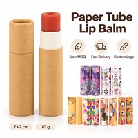 Baume à lèvres en tube de papier kraft écologique avec logo personnalisé/marque privée, formule hydratante, vente en gros OEM/ODM 10g