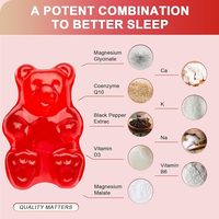 Gummies à croquer au glycinate de magnésium, marque privée OEM, complexe végétalien avec calcium, potassium, vitamine D, B6, L-théanine, L-thréonate