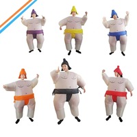 Bretelles Sumo vêtements gonflables gros vacances fête dessin animé drôle gros modèle gonflable Cosplay sauter costume Halloween Costumes