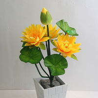 Bouquet de fleurs artificielles de lotus, 10 fourches, bouquet de nénuphars, plante pour décoration florale de mariage et de temple