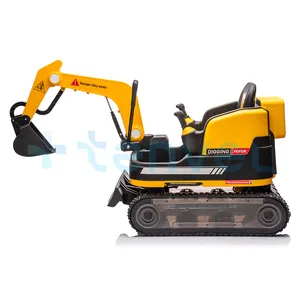 2023 Factory New Model Kids Electric Toys Car 12v Big Size Baby Excavator Digger Remote Control Kids Ride On Excavator Toy Car