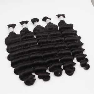 Cheveux à cuticule alignée Cheveux humains vietnamiens bruts non traités Cheveux vierges en vrac à ondulation profonde Cheveux à tresser humains - Product Image 1