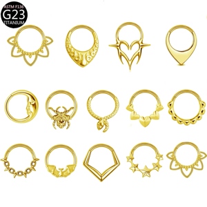 เครื่องประดับเจาะจมูกไทเทเนียม G23 ขายส่ง ต่างหูแฟชั่นรูปหัวงู หัวใจ ห่วงเจาะจมูก - Product Image 3