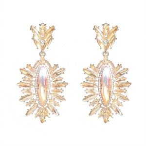 ต่างหูคริสตัลทรงหยดน้ำสไตล์ยุโรปอเมริกัน ดีไซน์ตาปีศาจสุดอลังการ ทำจากโลหะผสมสีทอง ลายเรขาคณิต เหมาะสำหรับงานปาร์ตี้ของผู้หญิง - Product Image 5