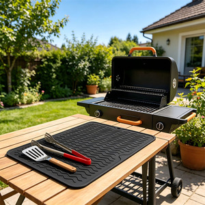 Tapis de <span class=keywords><strong>table</strong></span> rectangulaire en silicone résistant à la chaleur, épaisseur 3 mm, antidérapant et anti-rayures pour cuisine, barbecue et plan de travail - Product Image 5