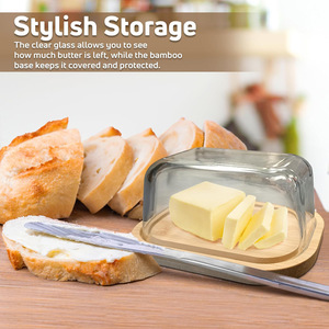 Mantequillera Rectangular de Bambú con Tapa, a Prueba de Humedad, para Conservar la Frescura de los Alimentos, Almacenamiento de Alimentos para la Cocina - Product Image 4
