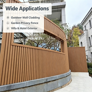 Revêtement mural extérieur en WPC imperméable avec panneaux acoustiques à grain de <span class=keywords><strong>bois</strong></span> pour l'insonorisation des jardins et des villas - Product Image 6