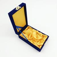 Boîte à bijoux en bois de luxe en velours avec doublure en satin, boîte en MDF, vente en gros