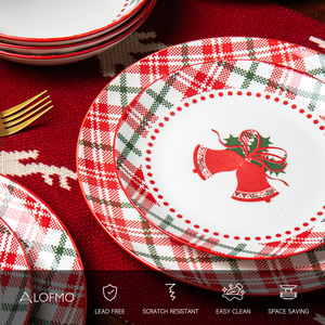 <span class=keywords><strong>Service</strong></span> de table de Noël personnalisé, peint à la main, <span class=keywords><strong>en</strong></span> céramique, grès, <span class=keywords><strong>porcelaine</strong></span> ou <span class=keywords><strong>porcelaine</strong></span> fine, 12 <span class=keywords><strong>pièces</strong></span> - Product Image 5