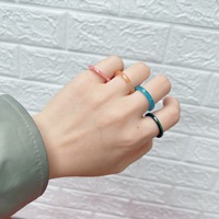 Koreaanse Retro Dunne Churky Acryl Ringen Voor Meisjes Persoonlijkheid Transparante Kleur Mode Sieraden Ringen Groothandel Custom