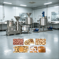 Ligne de production industrielle de beurre de cacahuètes, équipement de fabrication de pâte d'arachide en acier inoxydable pour usine alimentaire