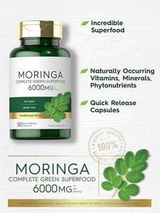 Etiqueta privada GMP Suministro de fábrica Cápsulas de hoja de moringa 120MG Proporciona energía para adultos 48 meses Vida útil - Product Image 4