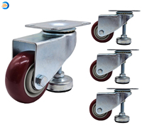 Roulettes pivotantes industrielles Roues en PU/PVC 360° rotatives Réglables Capacité de charge lourde 80 kg pour meubles Bancs de travail