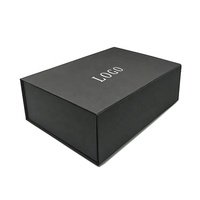 Ingrosso logo personalizzato design stampa nero carta rigida magnetica pieghevole confezione regalo bianca per il prodotto