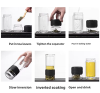 Bouteille d'eau en verre borosilicate incassable de 450 ml/350 ml, design européen, motif personnalisé, avec infuseur à thé et filtre – Vente en gros
