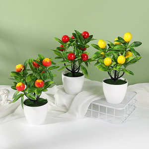 Bonsái artificial de fruta de la fortuna de 9.6 pulgadas, decoración de plástico para interiores, para sala de estar, mesa de café y vitrina de vinos. - Product Image 2