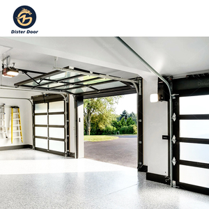Porte de garage en aluminium trempé à vue panoramique 16x8 Porte de garage automatique à panneau en verre miroir - Product Image 2