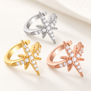 Orecchino a Stella a Otto Punte per Donne Senza Piercing, Gioiello di Moda Trendy - Product Image 3