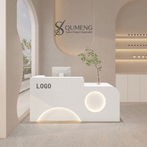 Modern Designed Solid Wood Front <b>Desk</b> Reception <b>Desk</b> for <b>Small</b> Women's Clothing Store Barber Shop Paint Bar & Beauty Salon - Product Image 1