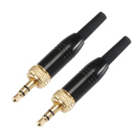 Connecteur mâle TRS 3,5 mm à visser pour câble audio de 4 mm, microphone sans fil, prise plaquée or 1/8 pouce