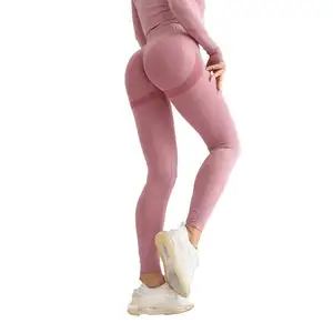 OEM कस्टम धक्का लूट पैंट बनाने कार्बनिक जिम सहज गुलाबी ग्रे फूहड़ सबूत लेगिंग लोगो पुनर्नवीनीकरण नायलॉन कपड़े संगठन 2022
