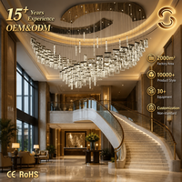Lustre moderne haut de gamme Senfey sur mesure, à hauteur réglable, pour hall d'hôtel, projet de villa, escalier, hall