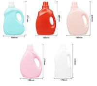 Emballages personnalisés, bouteilles de savon à lessive en HDPE, prise en main confortable, utilisation en dortoir, bouteilles de liquide à lessive en plastique de 2 l