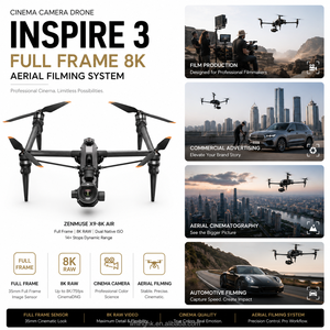 โดรนกล้อง Inspire 3 Cinema สำหรับถ่ายทำภาพยนตร์แบบฟูลเฟรม 8K RAW พร้อมชุดอุปกรณ์สำหรับงานถ่ายทำทางอากาศในสตูดิโอภาพยนตร์และการผลิตเชิงพาณิชย์ - Product Image 1