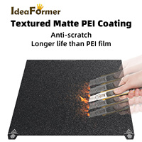 Ideaformer Creality K2 Plus Build Plate Pelapis PEI Hitam Bertekstur Dua Sisi 370x370mm Lembaran Baja Pegas Tahan Suhu Tinggi
