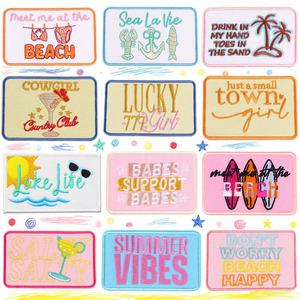 Patch brodé thermocollant 'Meet Me at the Beach' et 'Sea La <span class=keywords><strong>Vie</strong></span>' pour une ambiance estivale - Product Image 1