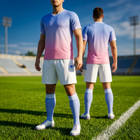 Ensemble de maillots de football pour hommes adultes, dégradé de couleurs, uniforme de football, séchage rapide, col en V, uniforme de football multicolores
