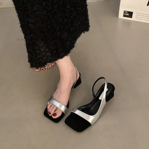 Factory Wholesale Summer New Chunky Silver Sandals <b>Height</b> <b>Increasing</b> Heel Women - Product Image 3