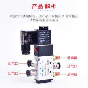 วาล์วโซลินอยด์ Airtac แท้ รุ่น 4V210-08 ควบคุมด้วยไฟฟ้ากระแสตรง 24V กระแสสลับ 220V กระแสสลับ 110V กระแสตรง 12V - Product Image 2