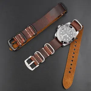 Best selling Europe and America Multi-color Genuine Cowhide Leather Watch Strap Vintage Watch Straps 20mm 22mm 24mm Watch band