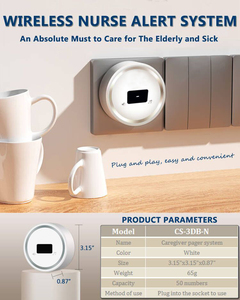 Người chăm sóc máy nhắn tin không dây nút gọi thông minh y tá gọi cảnh báo rung cho người già/bệnh nhân/vô hiệu hóa ở nhà 1 người nhận cổ tay - Product Image 2