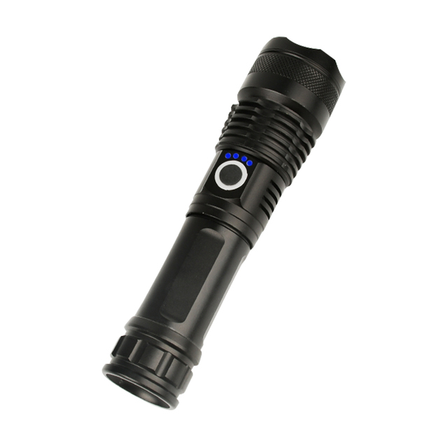 Rechargeable LED Flashlight Powerful Zoomable Torch with Waterproof Aluminum Alloy Body ABS LAMP