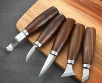 Ensemble de couteaux à sculpter le bois avec manche carré en bois massif, couteau de précision pour projets de bricolage et de travail du bois artisanal