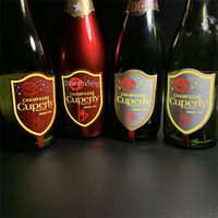 OEM ODM Nachtclub Bar Maßgefertigte Größe Wasserdichtes LED EL Flaschenetikett mit CMYK-Farben für Abgefüllten Wein Champagner Getränke