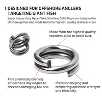 Anneaux en acier inoxydable, nœuds de pêche, double boucle, changement rapide, anneaux de pêche lourds, anneaux de puissance à double boucle